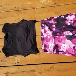Fabletics crop top with high waisted leggings outfit